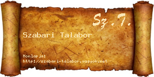 Szabari Talabor névjegykártya